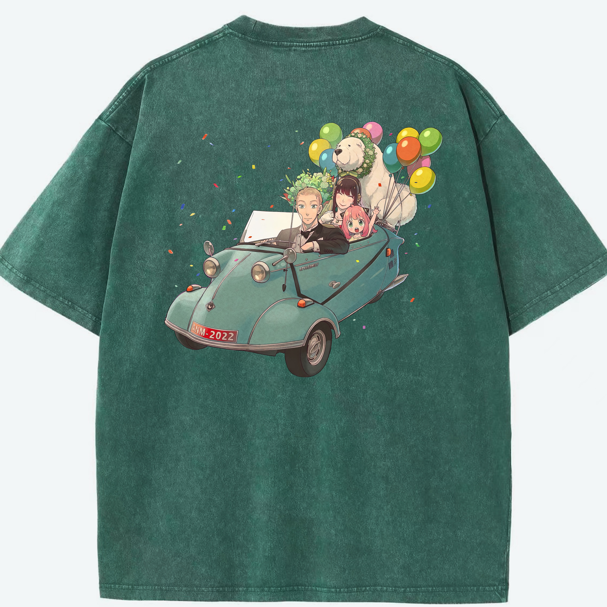 （画像用） SPY×FAMILY间谍家家酒 綿100% ヴィンテージ風 半袖Tシャツ（背面プリント）